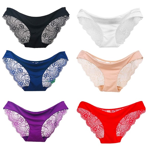 6 Pack Seamless Bikini Lace Back Underwear’s - Picture 2 of 8